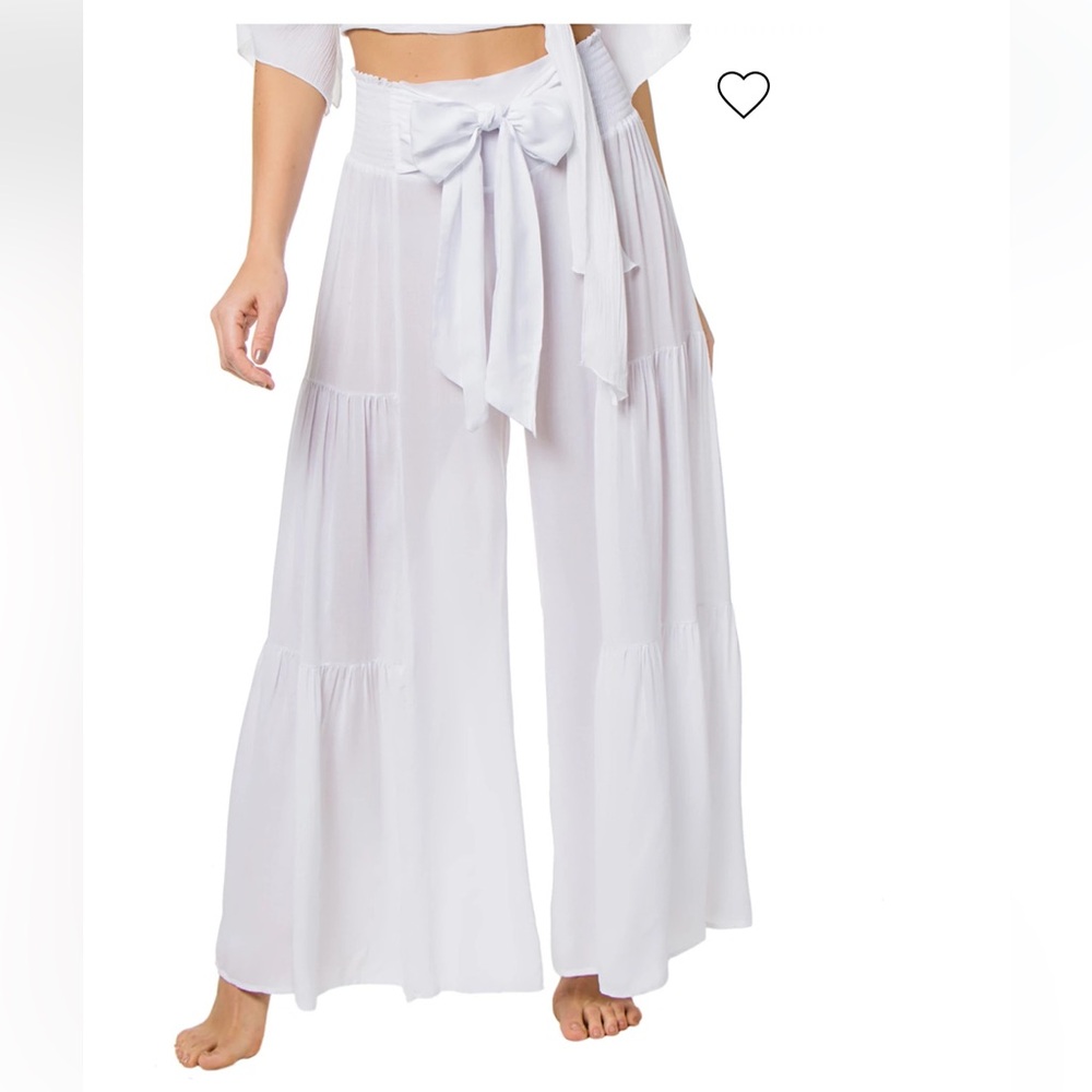 Everything but water wide leg bow tie pants